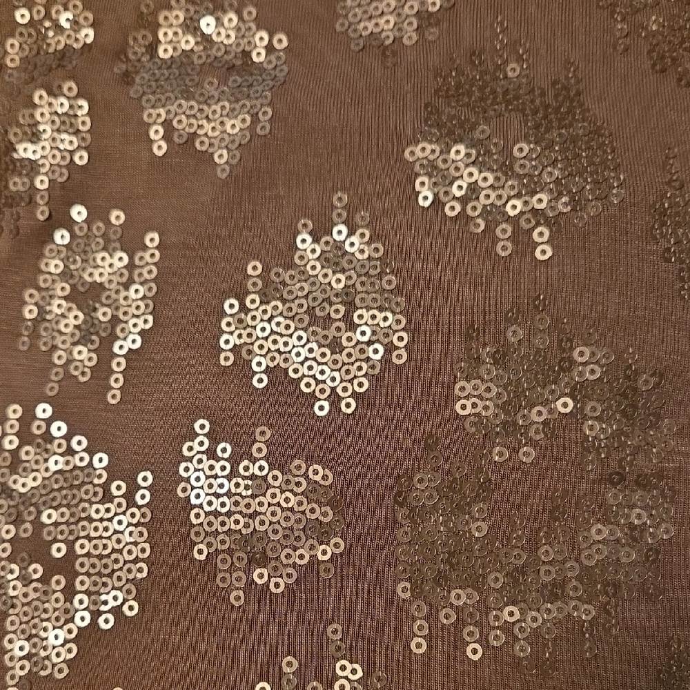 Michael Kors Beige Tank Top with Gold Sequin Accents - Picture 4 of 8